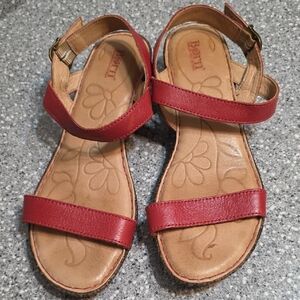 Born Red and Tan Women's Sandals